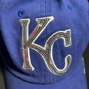 KC Royals Sequin Hat – Royal Blue Adjustable Cap Sparkly Fan Style Bling MLB